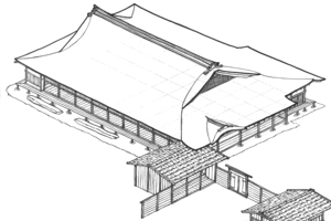 本丸御殿広間跡想像図（横浜国立大学教授大野敏氏作成）