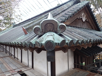 二の丸東門軒丸瓦（先端が軒丸瓦）の画像