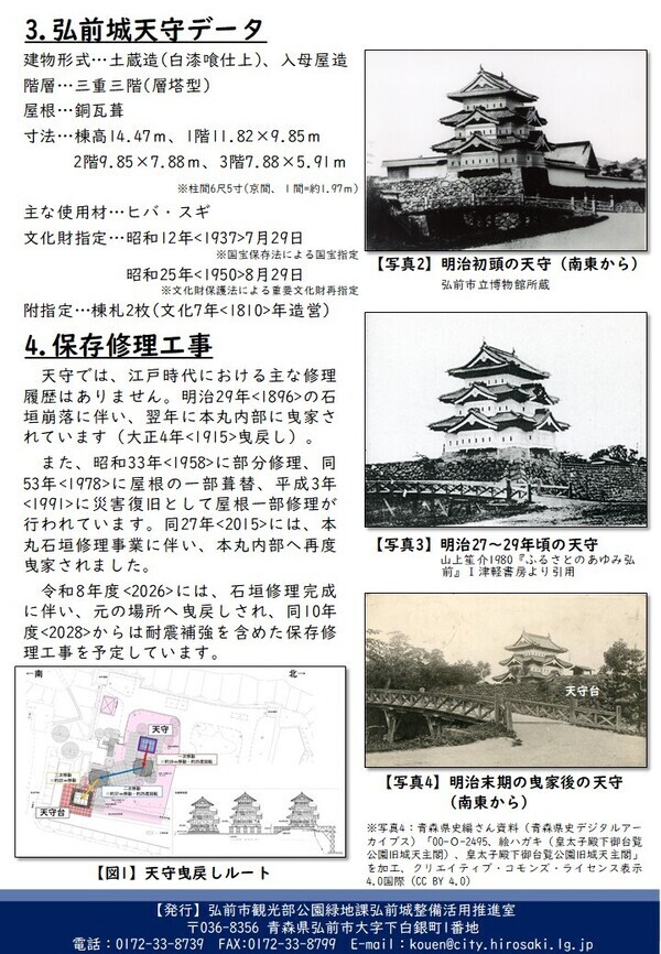 弘前城かわら版Vol.16裏面の画像