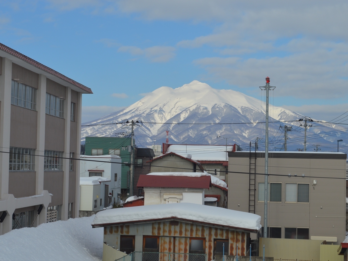 和徳小学校から見る岩木山