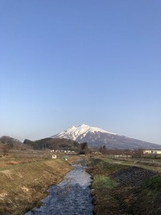 春の岩木山